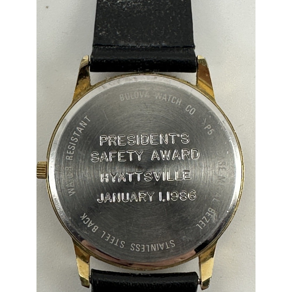 Accutron Bulova PPG Presidents Safety Award New Battery 1985 34MM 7.5" P5 - Picture 10 of 12